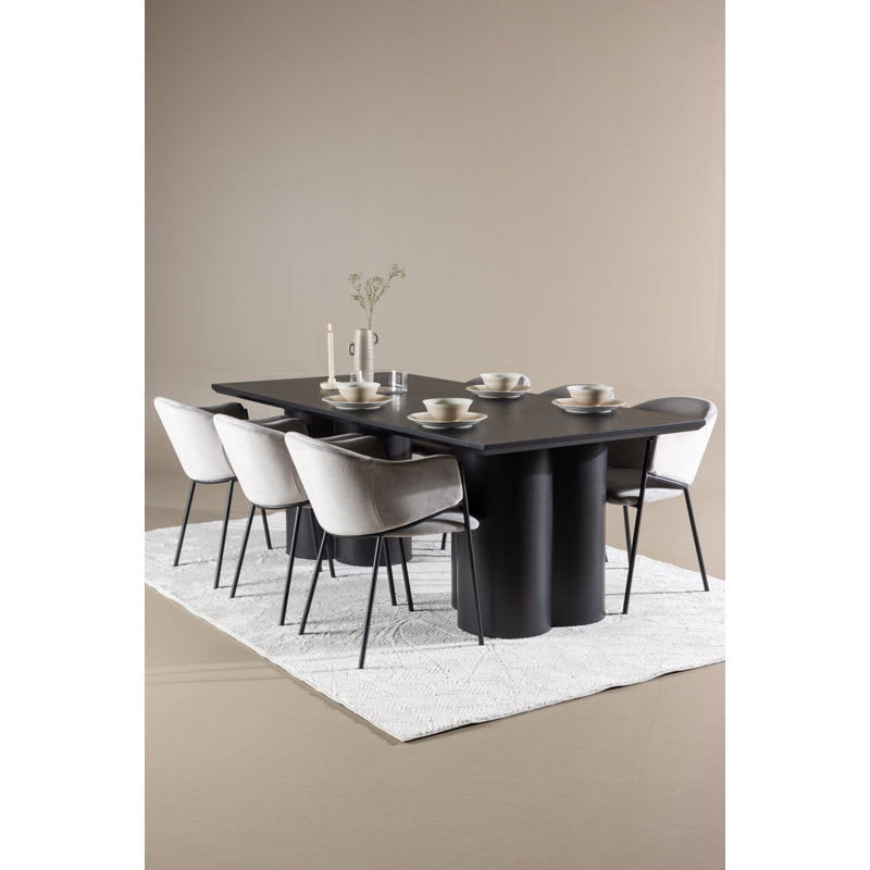 Lombardy 6 - Person Dining Set, Black