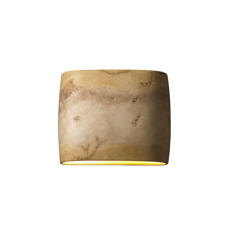 Charlottee Ceramic LED Wall Light, Hammered Brass