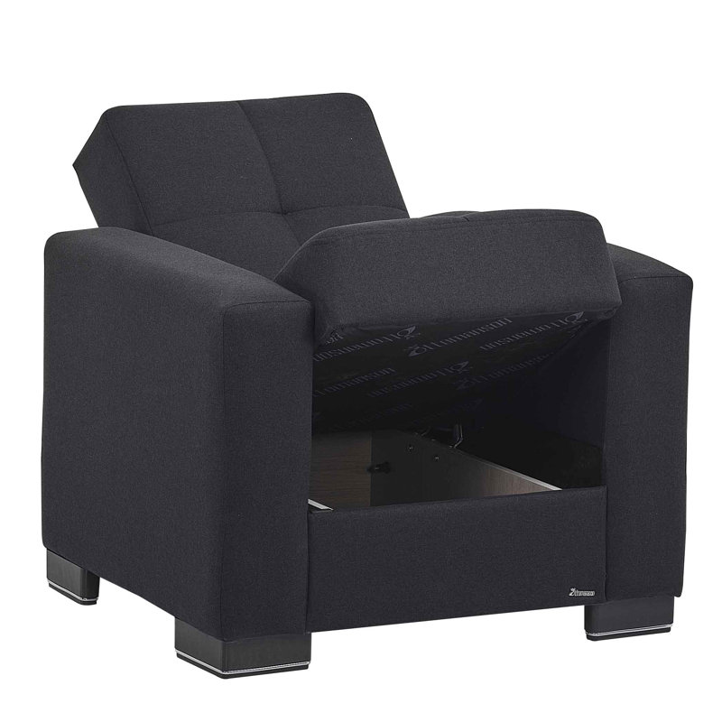 Fauteuil convertible 3-en-1 Annalice Armada, Microfibre bleu foncé