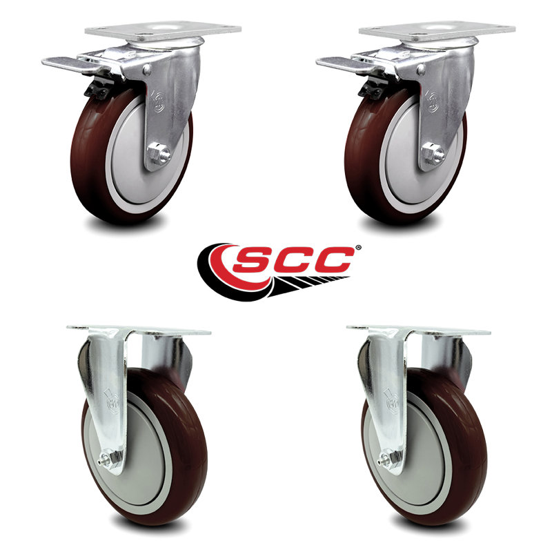 Ensemble de roulettes 4 pièces Cambro Ultra, Marron
