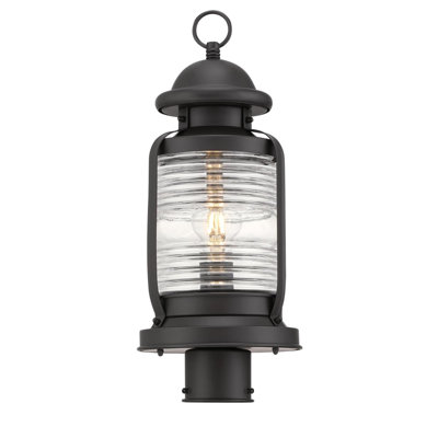 Luminaire d'extérieur à 1 lumière Red Barrel Studio® Weatherby, finition bronze patiné avec verre transparent
