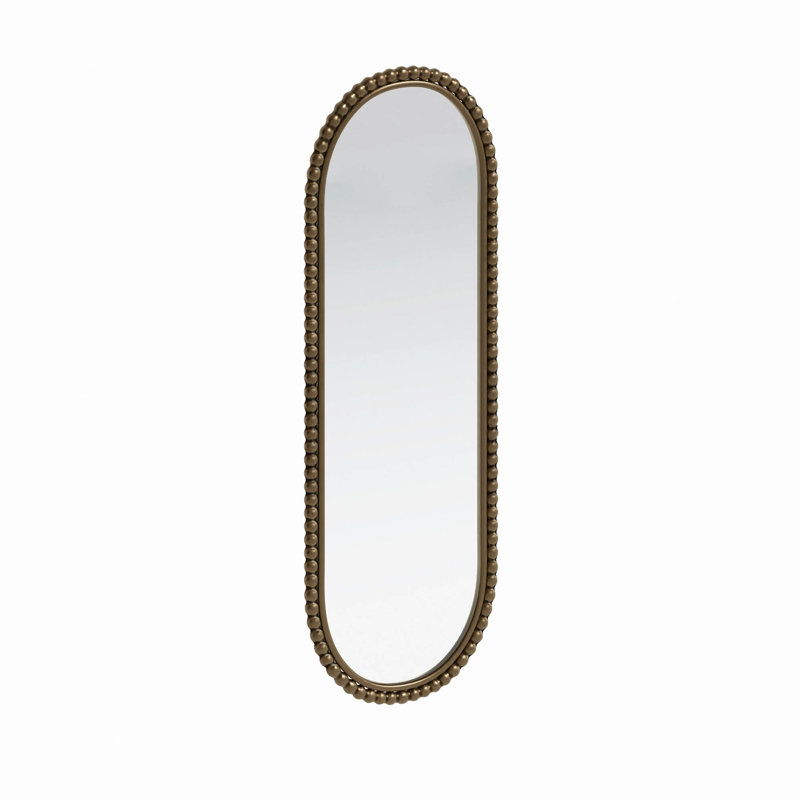 Miroir rétro Iron Art, H 15,75 po x l 47,25 po, Gold, Métal; panneau de fibres à densité moyenne