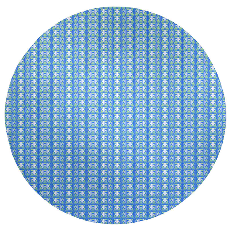 Chenille Geometric Indoor Rug, Round 5'