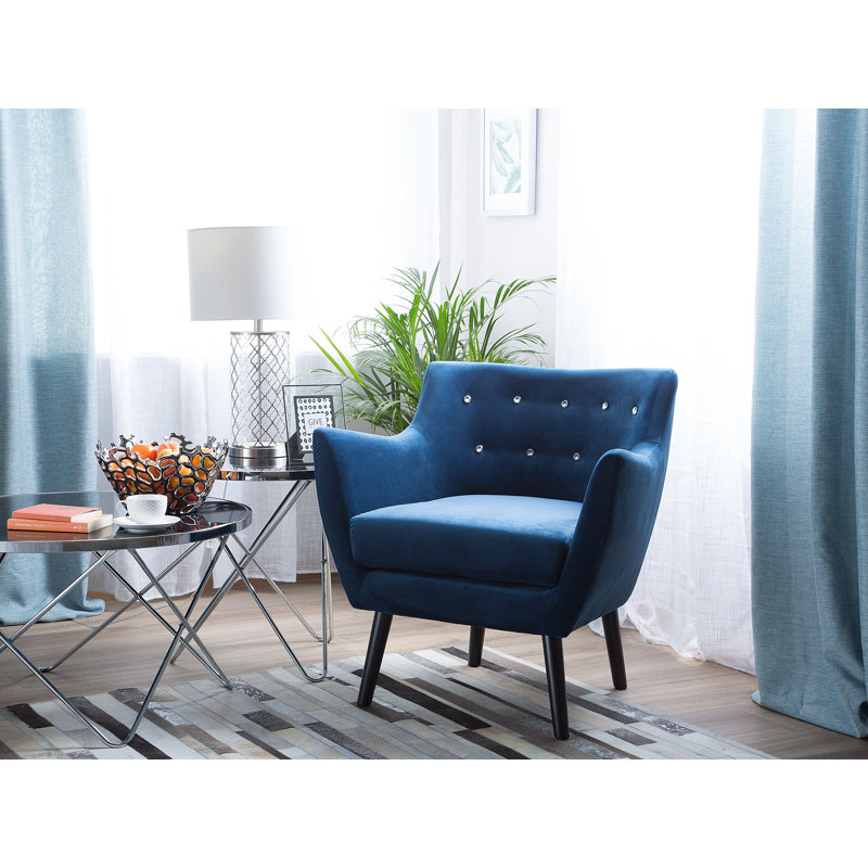Darlington Upholstered Armchair, Sea Blue, Black