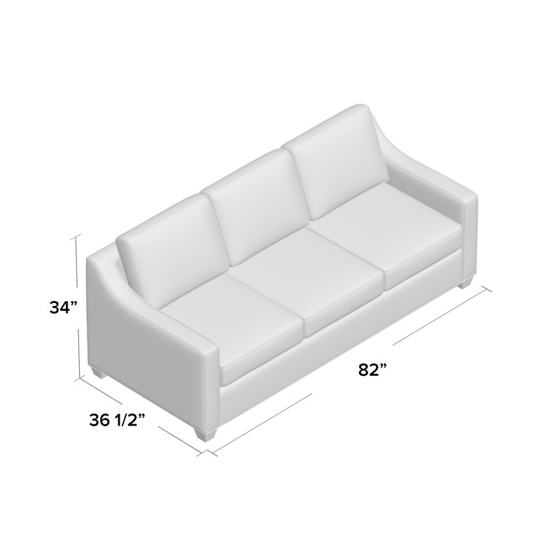 Clark 82" Square Arm Sofa with Reversible Cushions, Cafelle, Elliot Caribou