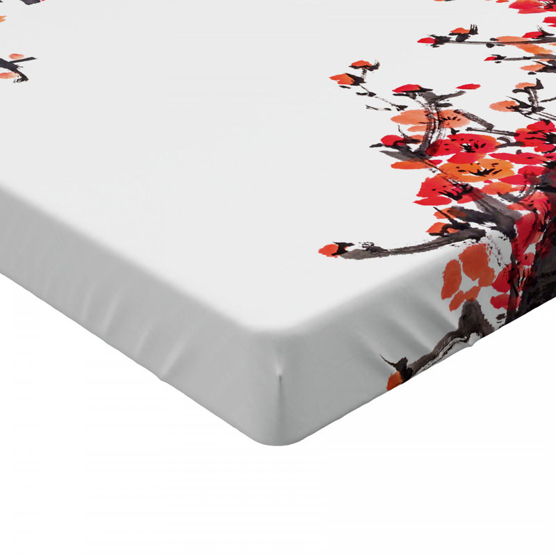 Microfiber Floral Fitted Sheet, Twin Fitted Sheet