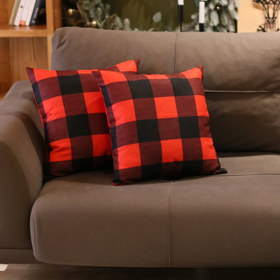 Christmas Plaid Square Printed Throw Pillow Covers (Set Of 2) -  Mike&Co. New York, 1000400896