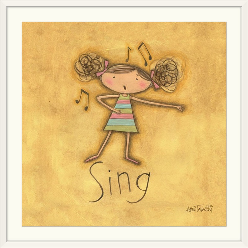 «Sing» Shavano, reproduction d'art, Cadre blanc, H 32 po x l 32 po x P 1 po