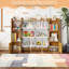 Bibliothèque et rangement pour jouets pour enfants avec 8 boîtes ouvertes et 2 armoires à une porte Beige-1647386245