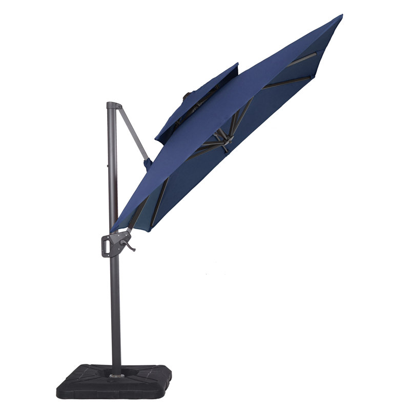 Parasol carré en porte-à-faux 10 pi Havant, Bleu marine