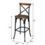 Tabouret de bar à quatre pieds avec dossier en croix et repose-pieds en métal - offre une stabilité confortable