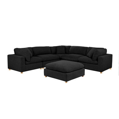 6-Piece Modular Sectional Set In Teddy Boucle Fabric