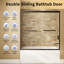 Porte de douche coulissante double semi-sans cadre l 56 po x H 58 po x H 58 po avec verre trempé transparent de 1/4 po, noir mat-120146702