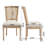 Amando High-End Beige French Country Dining Chairs, Upholstered Chairs With PE Rattan Back, Wire Drawing And Carving Techniques-1241466958