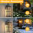 20''H Dimmable LED Black Iron Outdoor Wall Light with Dusk to Dawn and Seeded Glass