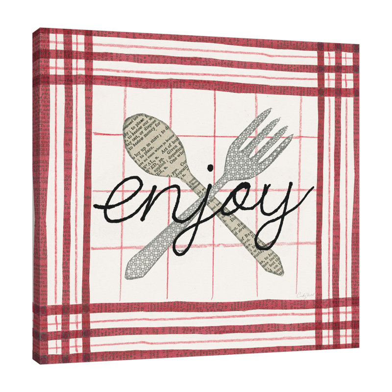 «Cool Kitchen Enjoy», toile tendue par Courtney Prahl, H 18 po x l 18 po x P 1,5 po