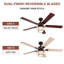52'' 5 - Blade LED Dual Ceiling Fan with Wall Control and Light Kit Included