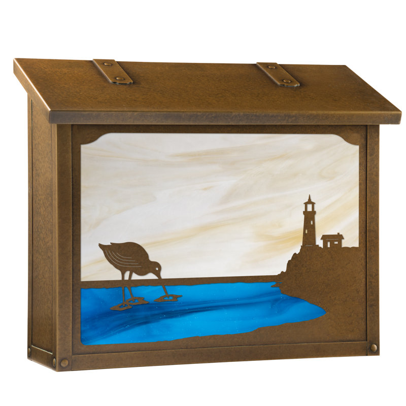 Brass Wall Mounted Mailbox, Wispy White, Warm Brass