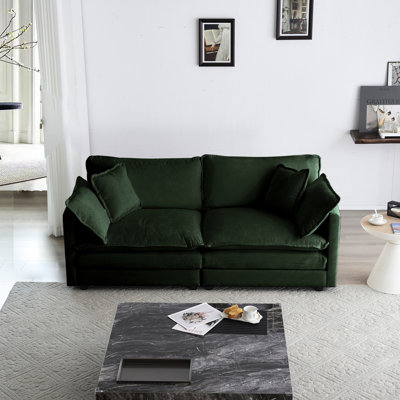 2 pour le salon: chenille. Base en bois massif, tissu doux. Éponge, siège personnalisable, assemblage rapide en chenille: revêtement et base respirants