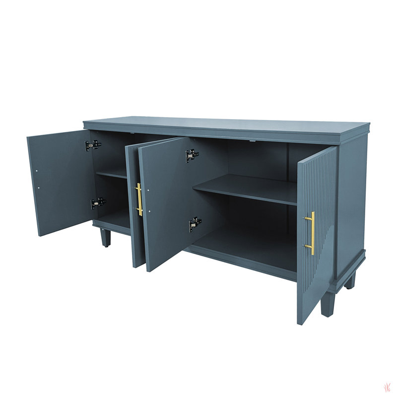 Grande armoire à 4 portes, Bleu, H 32,28 po x l 59,84 po x P 15,75 po
