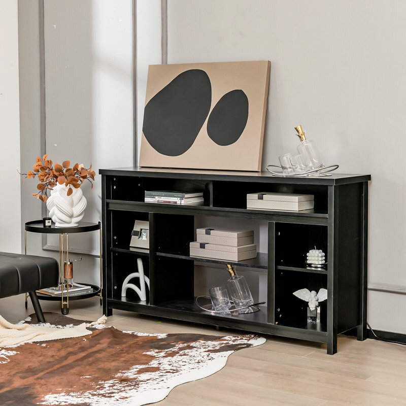 Ebern Designs 58'' Tv Stand Entertainment Console Centre W/ Adjustable Open Shelves Up To 65''