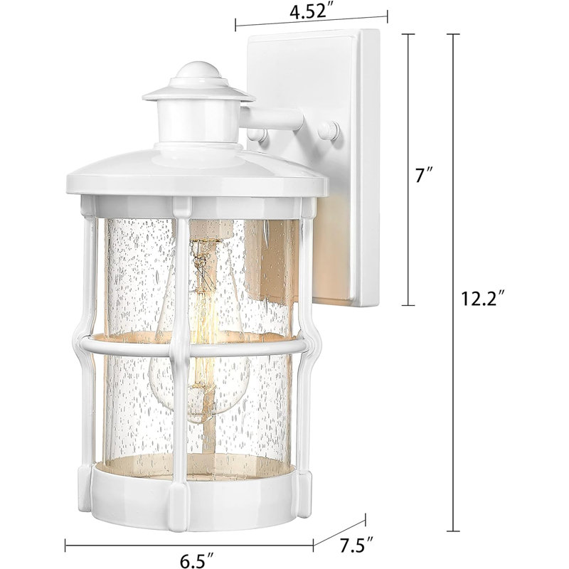 Outdoor Wall Sconces, Outdoor Wall Lights, Exterior Wall Mount Lighting, Modern Outdoor Wall Light Fixture With Seeded Glass For Front Porch, Entryway, Garage, Backyard, Benon Pack