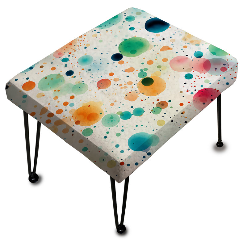 Watercolor Whirls Polka Dots Pattern - Polka Dots Rectangle Ottoman