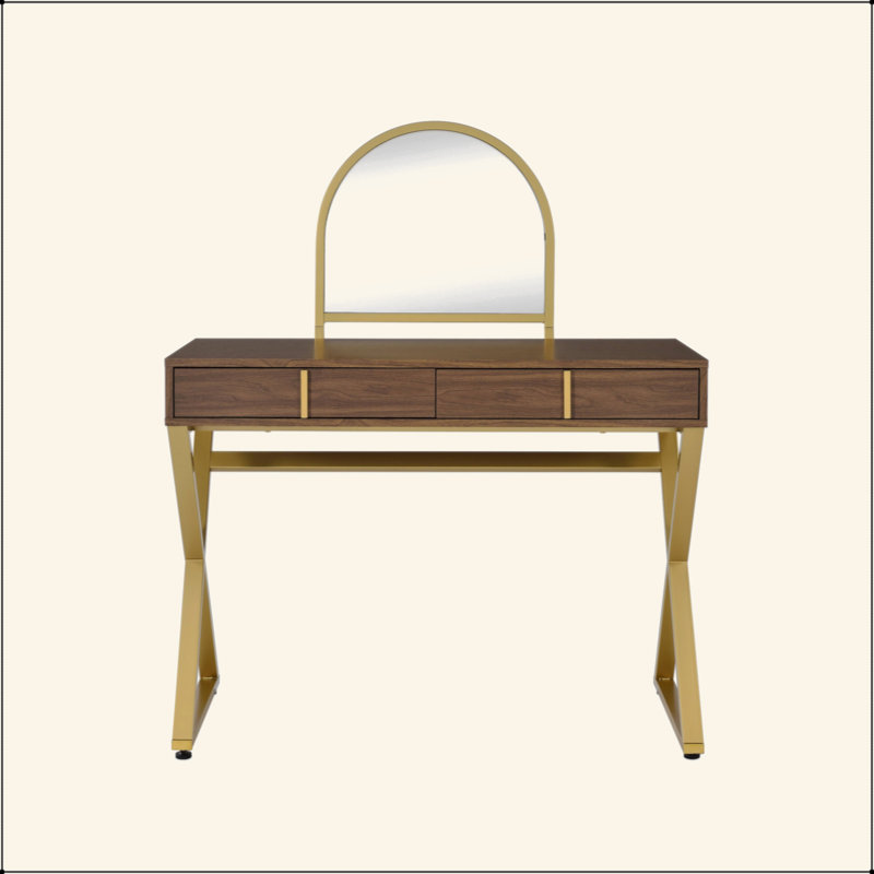 Vanity Desk W/Mirror & Jewelry Tray