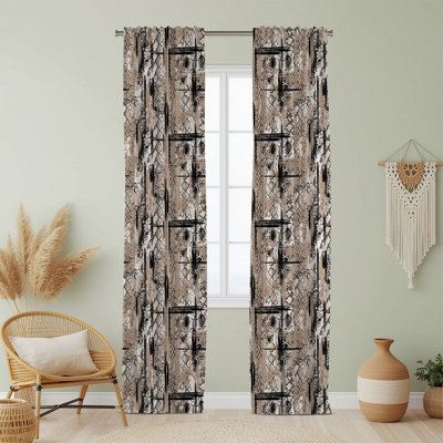 Semi Sheer Animal Print Curtain Single Panel