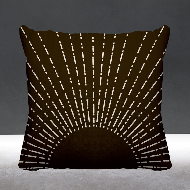 Coussin intérieur / extérieur Sunny Boho Starbusrt, L 17 po x H 17 po, Brun