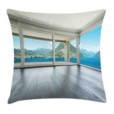 Seascape Ocean Forest Apartment Square Pillow Cover