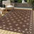 8' x 10' Waterproof Reversible Outdoor Rug, Plastic Straw Weave, Lightweight and Easy-Clean Patio Mat for Deck, Backyard, Camping or RV Use, Brown Coffee-422947558-422947557