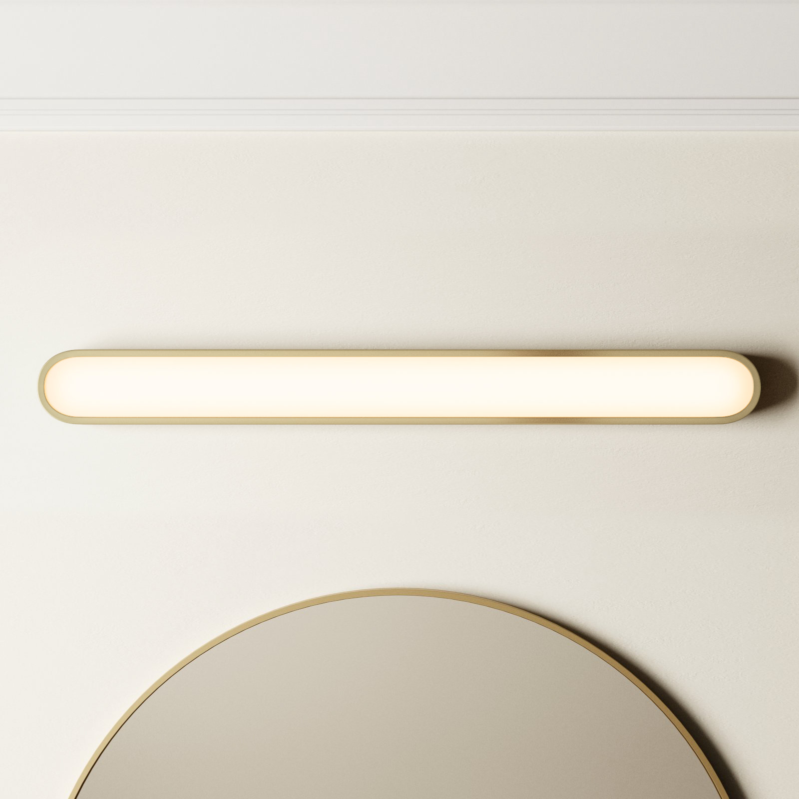 Single Dimmable Bath Bar, Gold/White