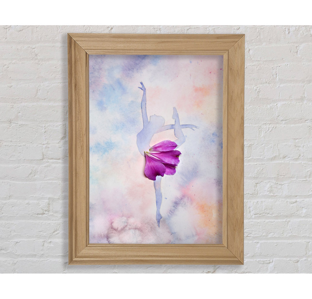 Rosa Ballerina 3 Gerahmter Druck Wandkunst