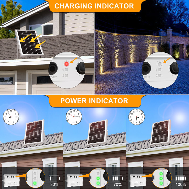 Black Low Voltage Solar Powered Integrated LED Spot Light (Set of 6)