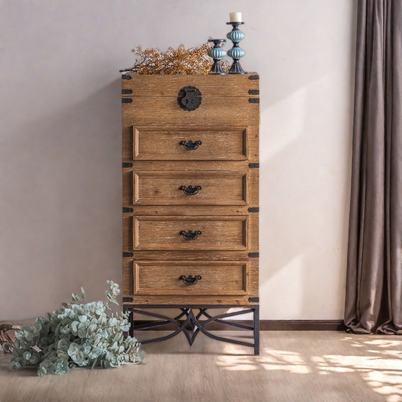 Armoire d'appoint en bois massif rétro