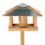 Square Oak Bird Table with Silo