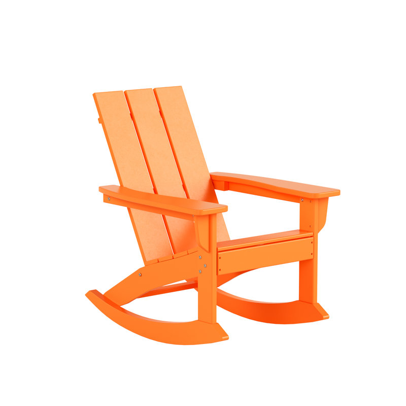 Chaise berçante d'extérieur en plastique Joubert, Orange