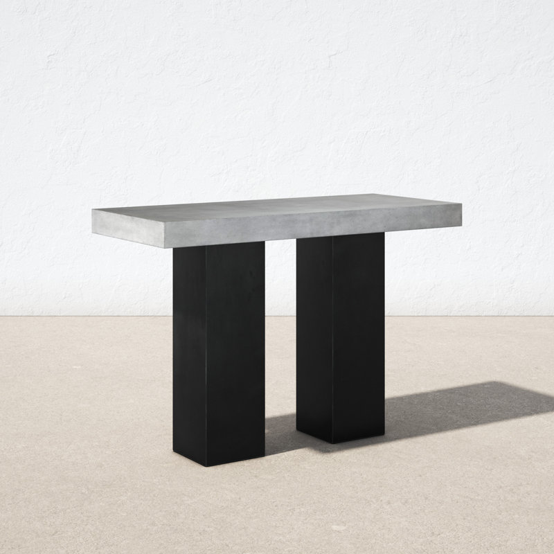 Tori Rectangular Concrete Outdoor Bar Table
