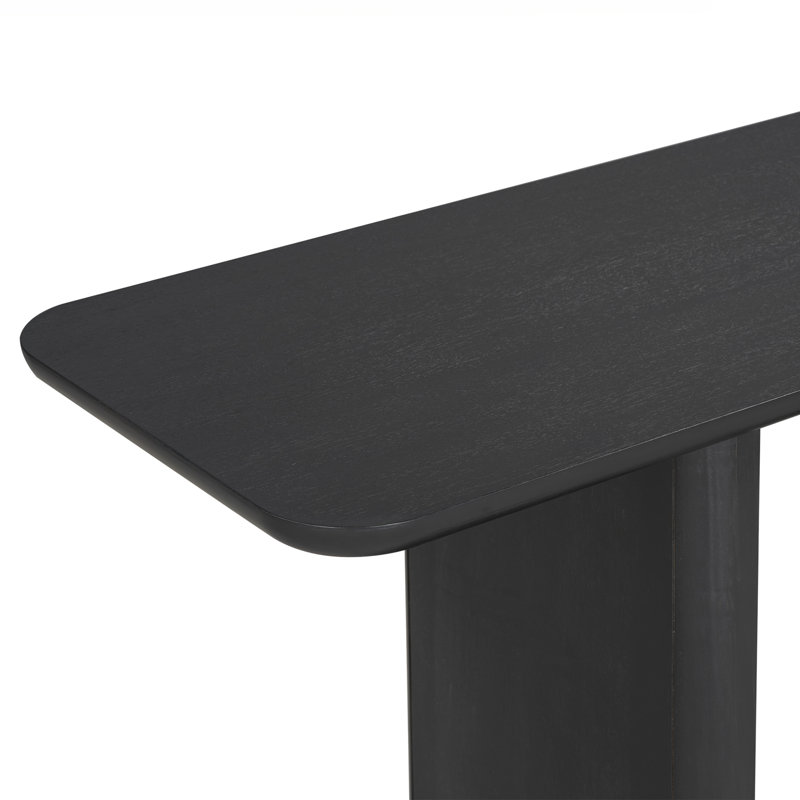 Kempf Minimalist Curved Corners Console Table, Black