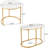 Golden Marble Pattern Nesting Tables - Set Of 2 Stacking Side Tables For Living Room, Balcony, And Office Decor, Golden