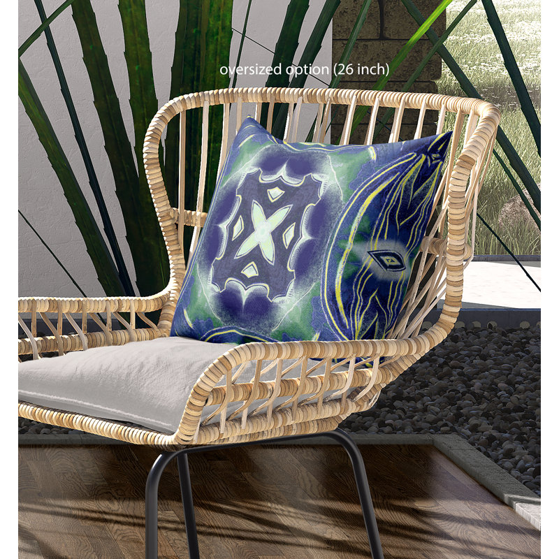 Coussin intérieur pastel zippé Pastel, 26 po x 26 po, Bleu nuit / vert, Drap large