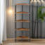 Rustic Wooden 5 Tier Bookcase Corner Bookshelf 115cm Shelving Unit Storage Shelves Freestanding
