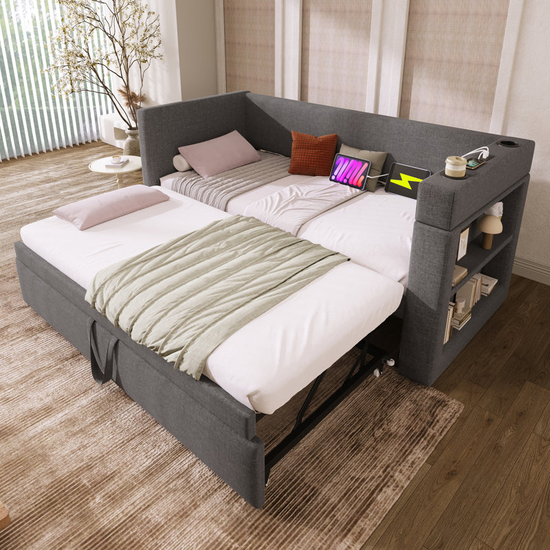 Daybed with Trundle, Grey