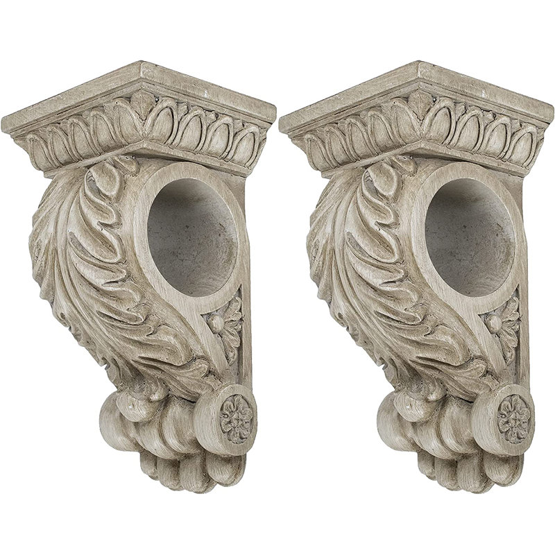 MERIVILLE Applique murale Chatecu, support Corbel, drapeaux drapés, décoration murale, 2 pièces, Cottage