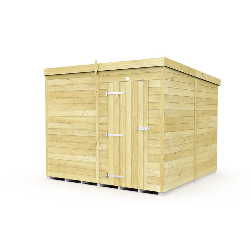8ft x 8ft Pent Shed - Single Door without Windows