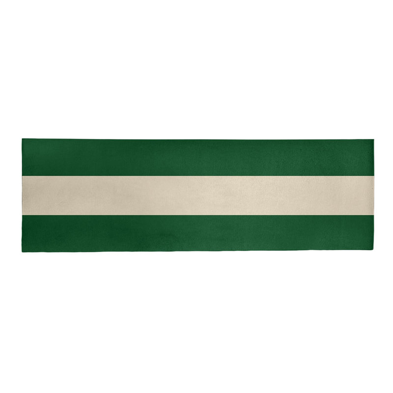 Tapis à rayures vert/crème, Tapis de couloir 2 pi 6 po x 8 pi