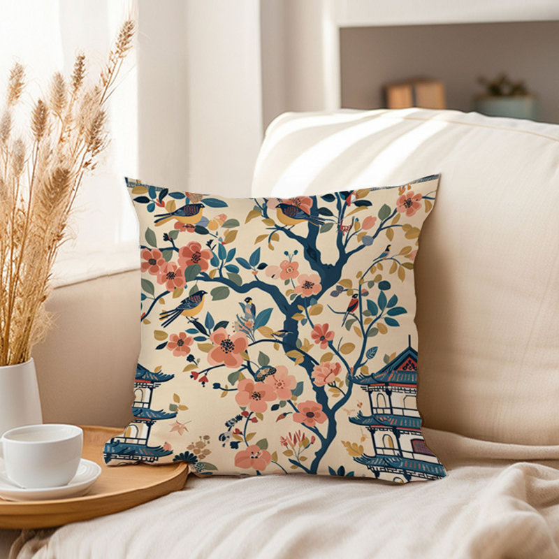 World and Countries Asian Style Pattern II, 18"H x 18"W