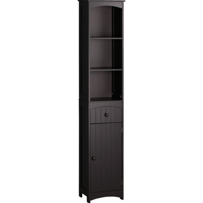 Armoire de salle de bain avec rangement - 3 tablettes et tiroir brun pour une grande organisation avec rangement