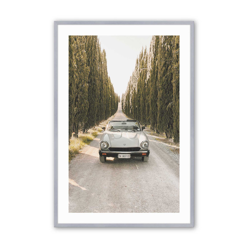 Impression sur toile Toscan Road Trip, sans cadre, Cadre en chrome poli, H 15,25 po x l 12,25 po x P 1,25 po